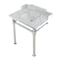 Kingston Brass 30 Carrara Marble Console Sink with Stainless Steel Legs, Marble WhitePolished Nickel LMS30MSQ6 - alternate 1